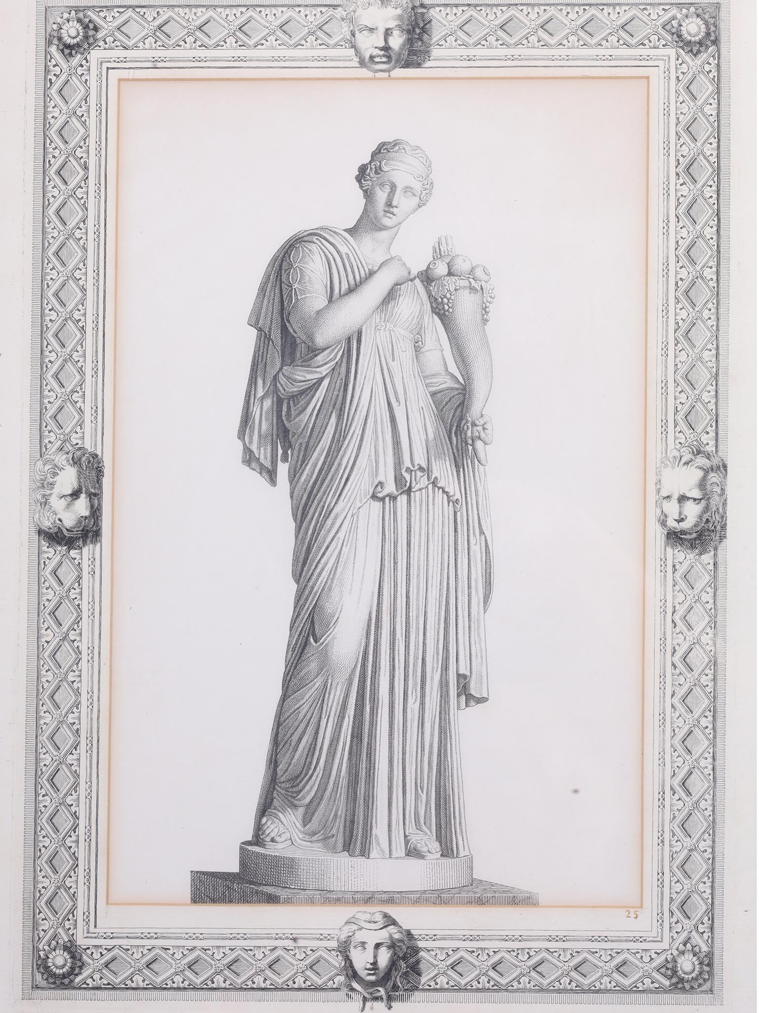 ANTIQUE ENGRAVING GREEK STATUE BY PIERRE BOUILLON PIC-1